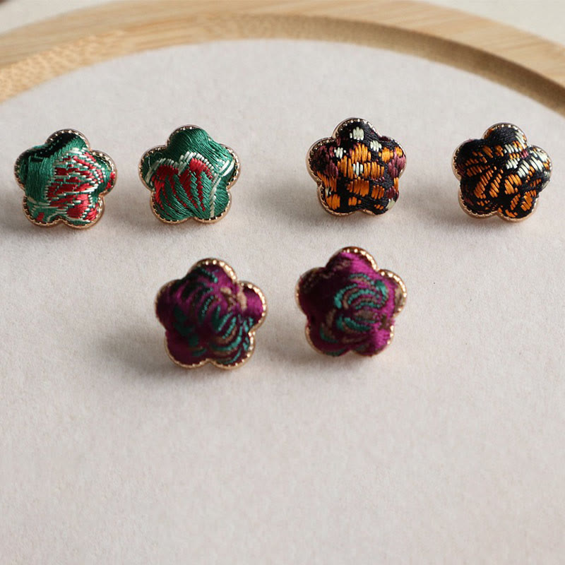 Nimara Ritual Song Brocade Flower Balance Earrings