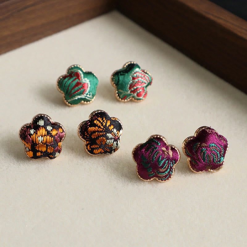 Nimara Ritual Song Brocade Flower Balance Earrings