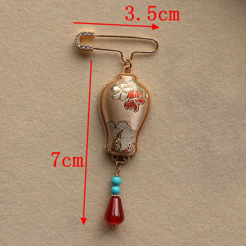 Nimara Ritual Song Brocade Vase Design Elegant Brooch