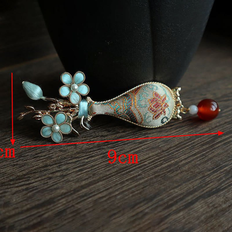 Nimara Ritual Song Brocade Flower Vase Design Elegant Brooch