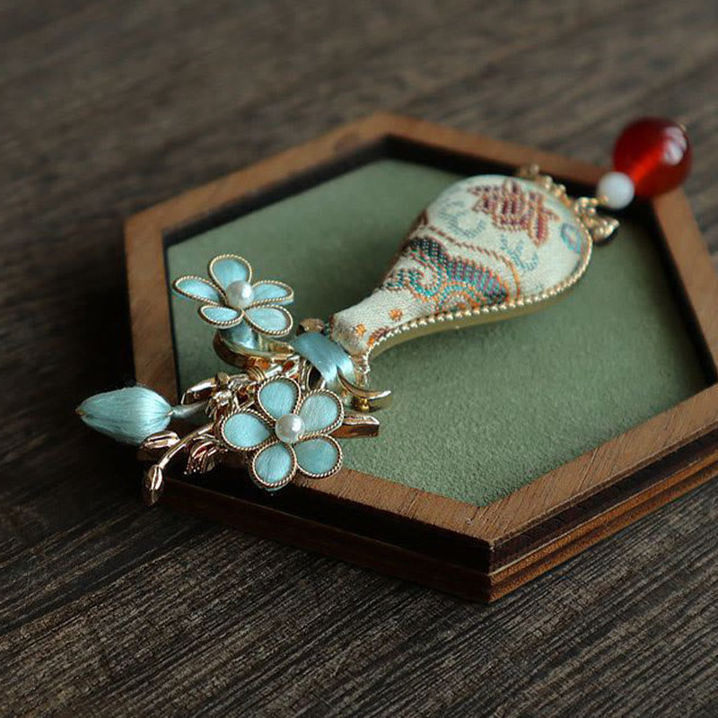 Nimara Ritual Song Brocade Flower Vase Design Elegant Brooch