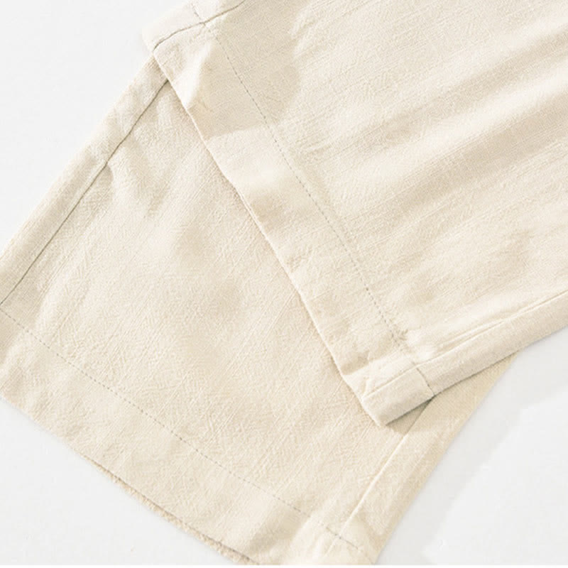 Nimara Ritual Summer Casual Vintage Drawstring Solid Long Pants Men's Tapered Pants With Pockets