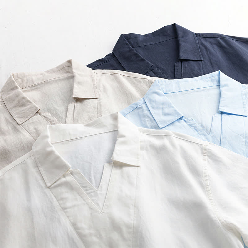 Nimara Ritual Summer Casual Minimalist Solid Men's Shirts