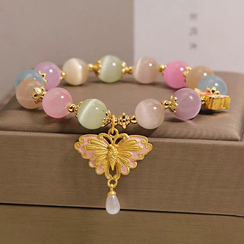 Nimara Ritual Multicolor Cat's Eye Butterfly Love Beaded Bracelet
