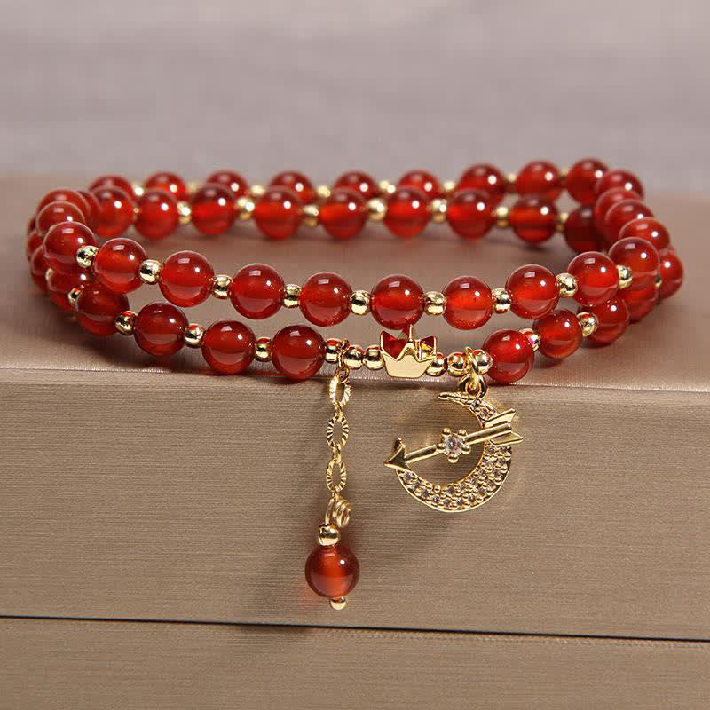Nimara Ritual Moon & Crown Purification Double Wrap Beaded Bracelet