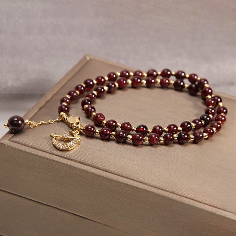 Nimara Ritual Moon & Crown Purification Double Wrap Beaded Bracelet