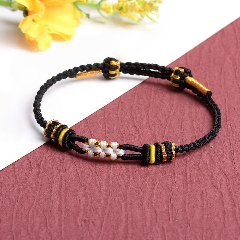 Nimara Ritual Handmade Peach Blossom Knot Adjustable String Luck Bracelet