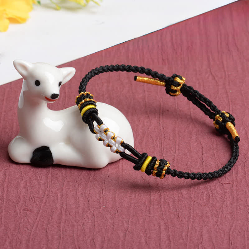 Nimara Ritual Handmade Peach Blossom Knot Adjustable String Luck Bracelet