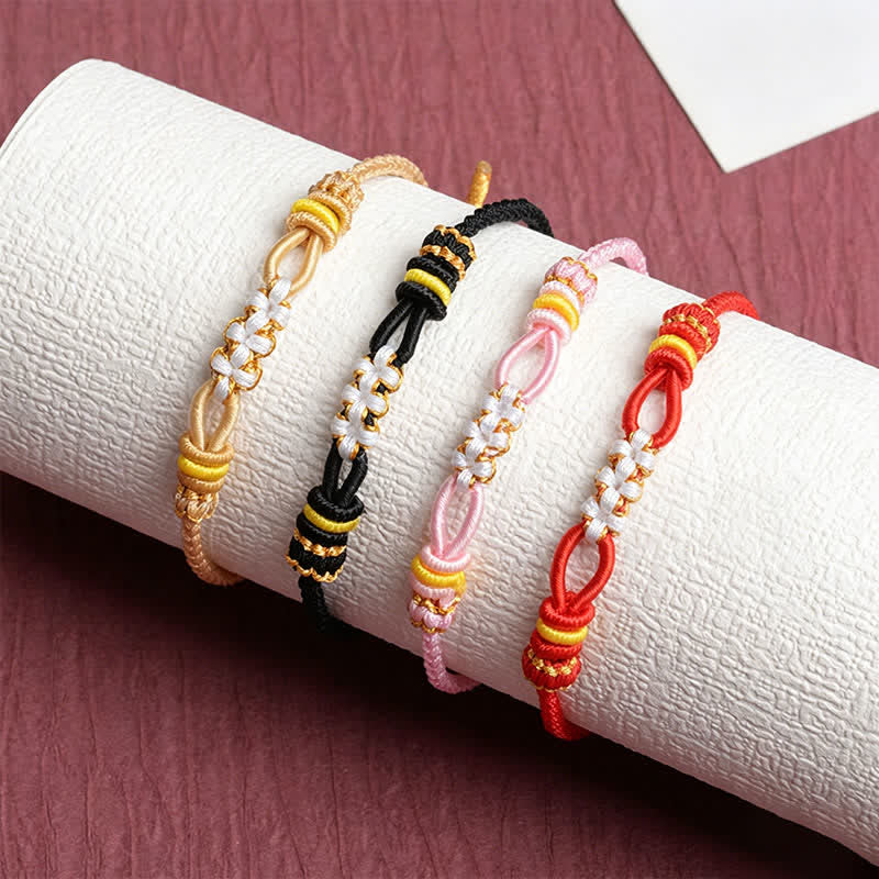 Nimara Ritual Handmade Peach Blossom Knot Adjustable String Luck Bracelet