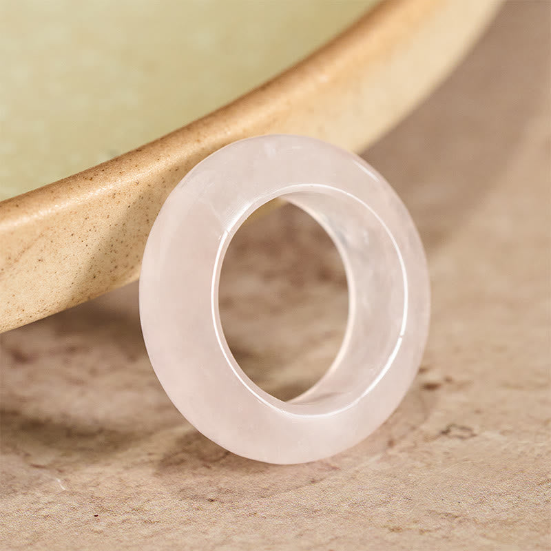 Nimara Ritual Natural Rose Quartz Loving Energy Healing Ring