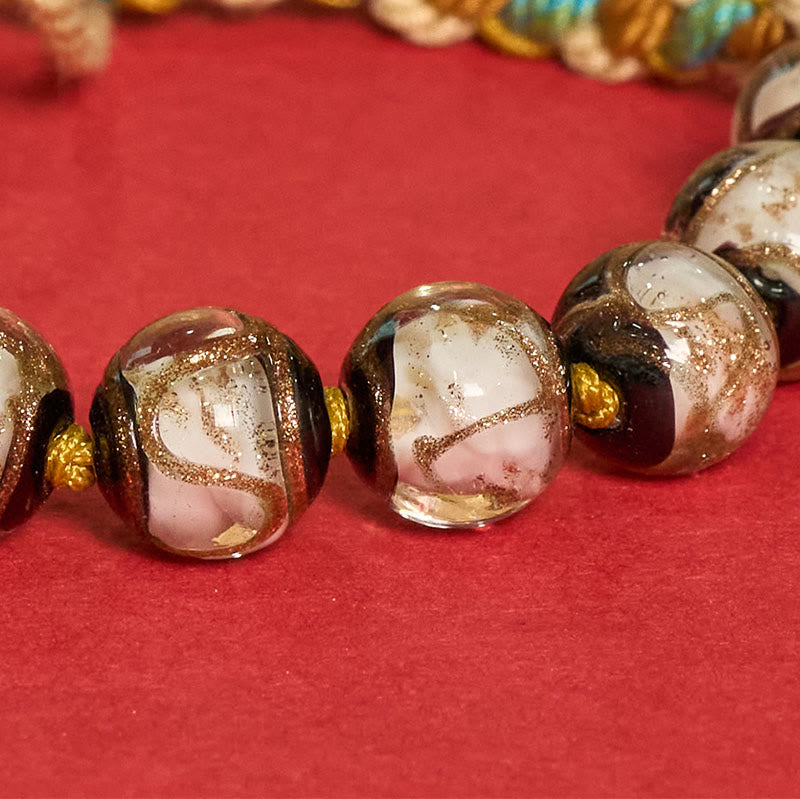 Nimara Ritual Tibetan Liuli Glass Bead Five Directions Gods Of Wealth Buddha Eye Blessing String Bracelet