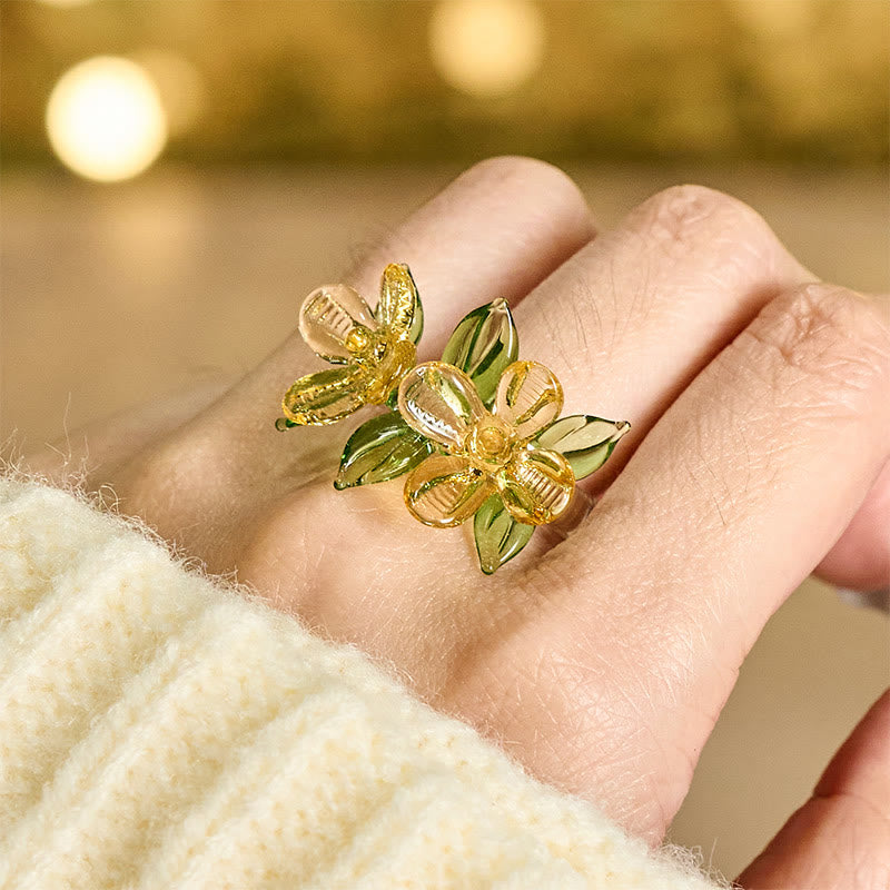 Nimara Ritual Liuli Osmanthus Flower Wisdom Ring