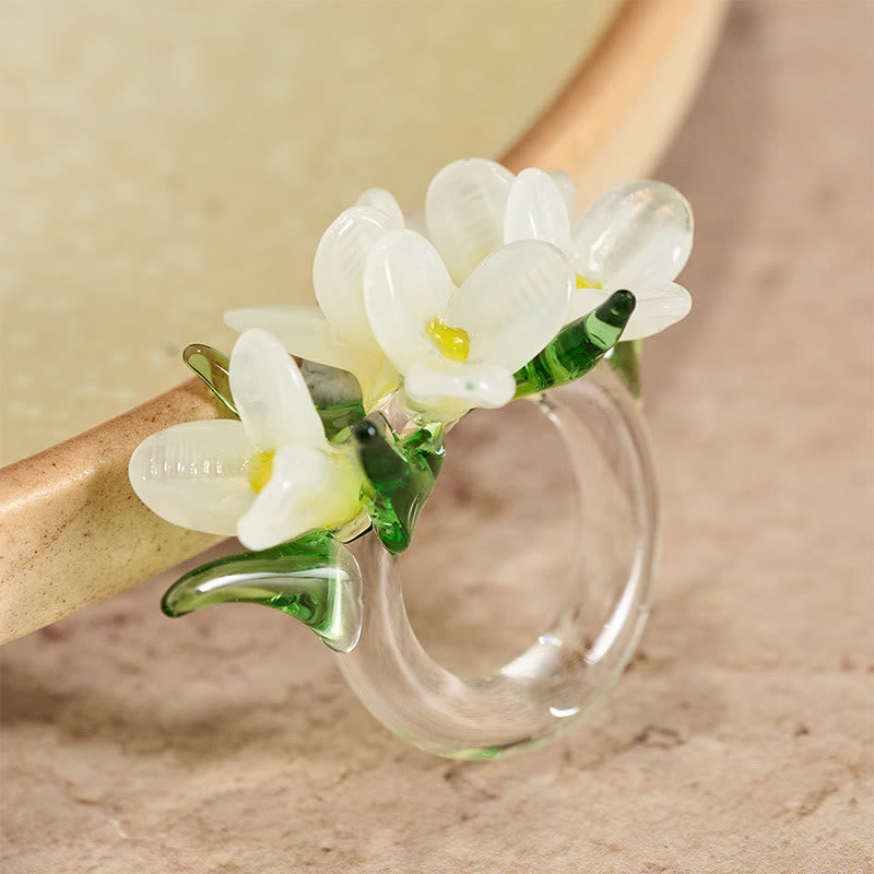 Nimara Ritual Liuli Pear Blossom Flower Wisdom Ring