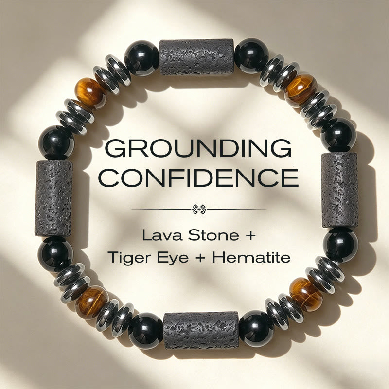 Nimara Ritual Natural Tiger's Eye Obsidian Hematite Lava Rock Powerful Bracelet