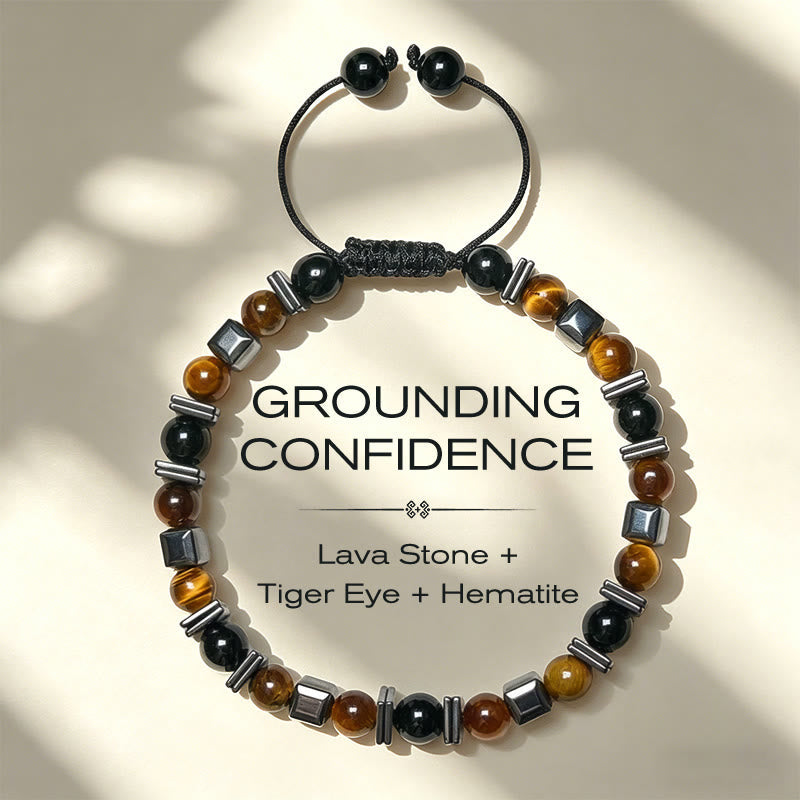 Nimara Ritual Natural Tiger's Eye Black Obsidian Hematite Support Bracelet