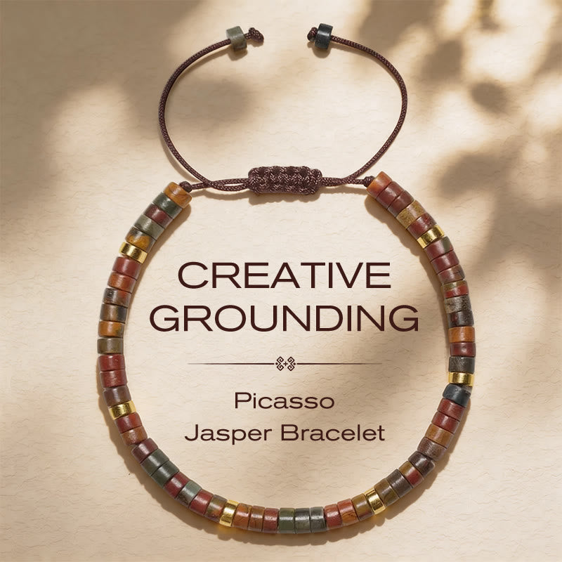 Nimara Ritual Small Picasso Jasper Beads Energy String Bracelet