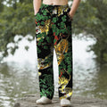 Nimara Ritual Cotton Tiger Jungle Pattern Men's Tapered Pants With Pockets