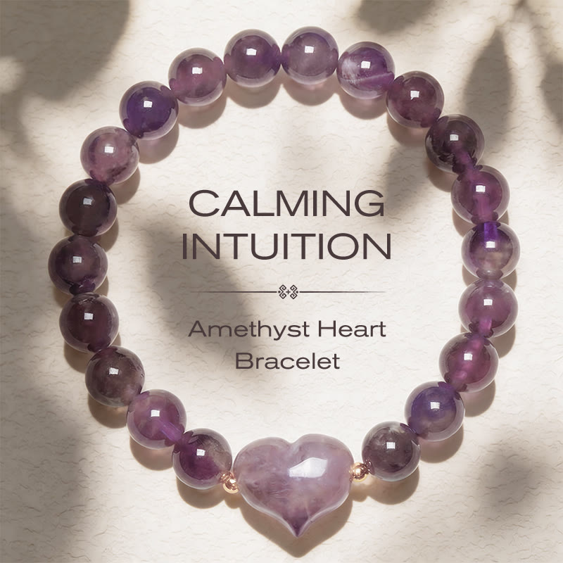 Nimara Ritual Natural Amethyst Green Aventurine Tiger Eye Strawberry Quartz Love Heart Spiritual Bracelet