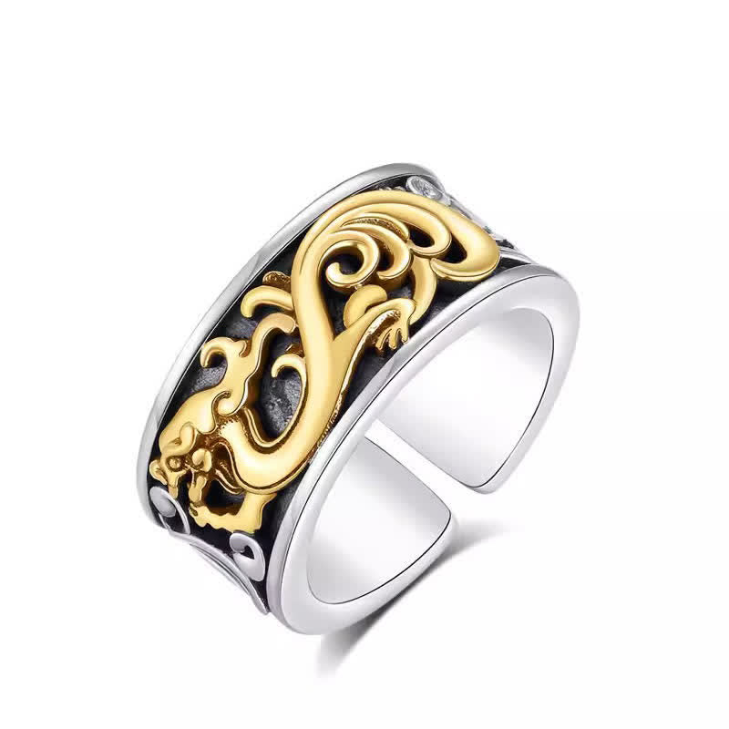 Nimara Ritual Copper Dragon Tang Dynasty Flower Design Strength Ring
