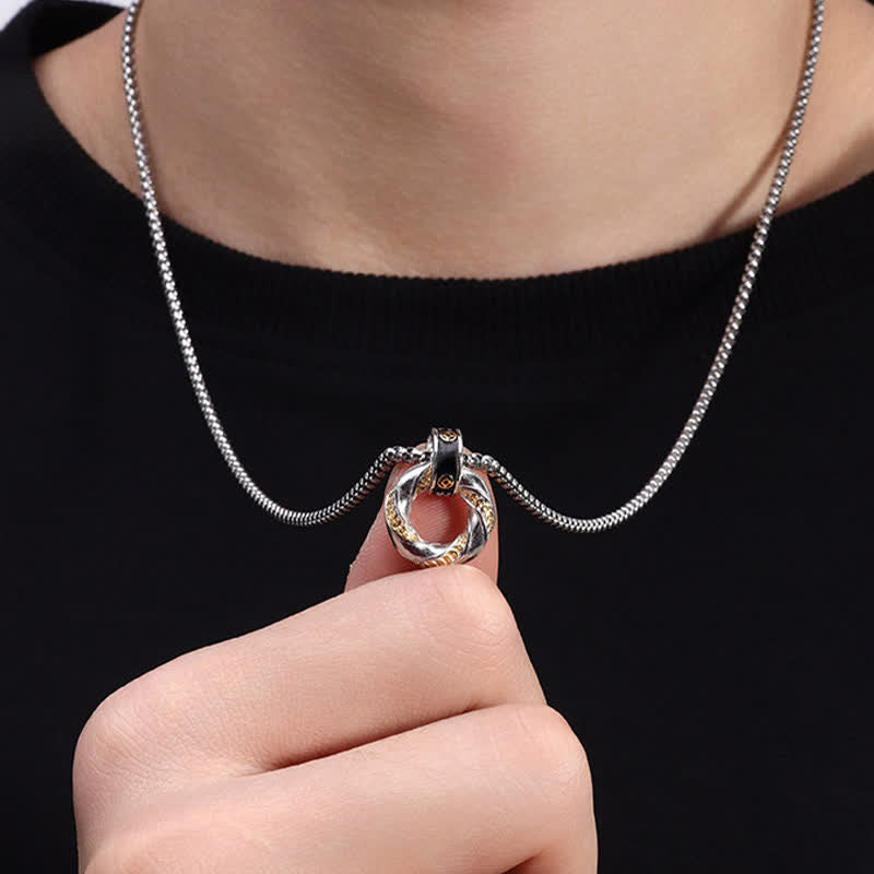 Protection and Wealth Copper Chinese Coin Electroplated Necklace