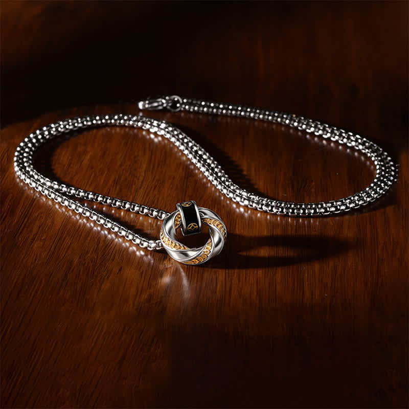 Protection and Wealth Copper Chinese Coin Electroplated Necklace