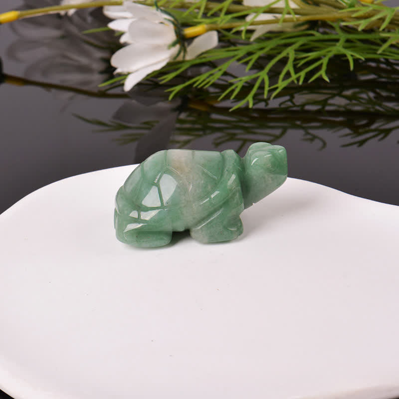 Nimara Ritual Natural Green Aventurine Turtle Wisdom Crystal & Stone Decor