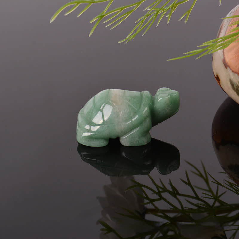 Nimara Ritual Natural Green Aventurine Turtle Wisdom Crystal & Stone Decor