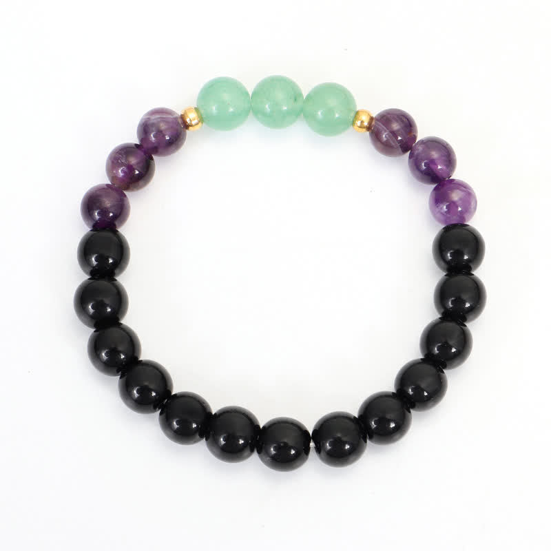 Nimara Ritual 108 Mala Beads Amethyst Green Aventurine Lotus Meditation Bracelet