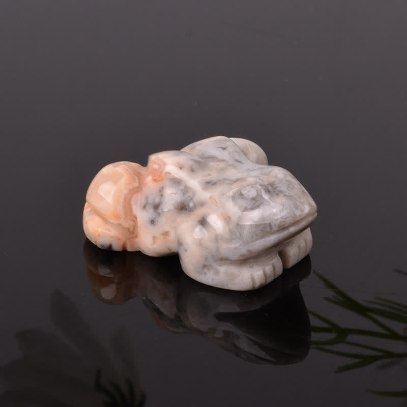 Nimara Ritual Natural Green Aventurine Clear Quartz Frog Wealth Crystal & Stone Decor