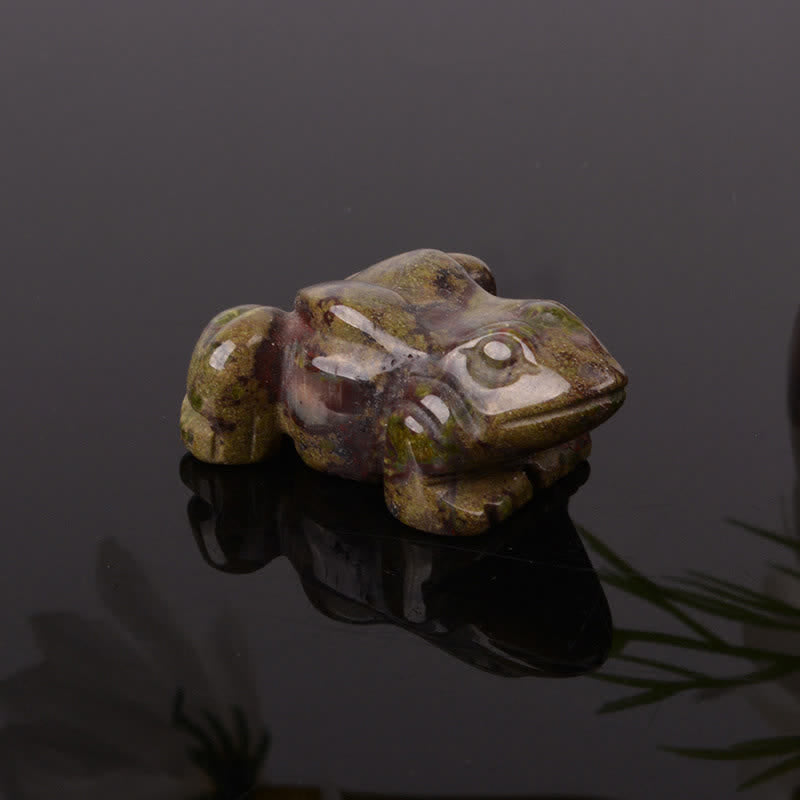 Nimara Ritual Natural Green Aventurine Clear Quartz Frog Wealth Crystal & Stone Decor