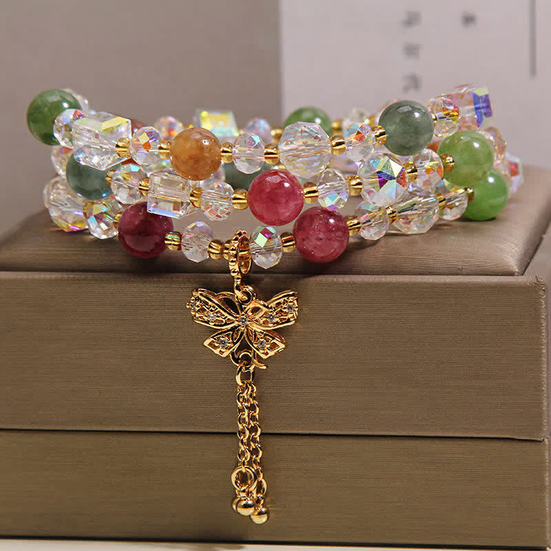Nimara Ritual Tourmaline Butterfly Pendant Transformation Three Layer Faceted Faceted Bracelet