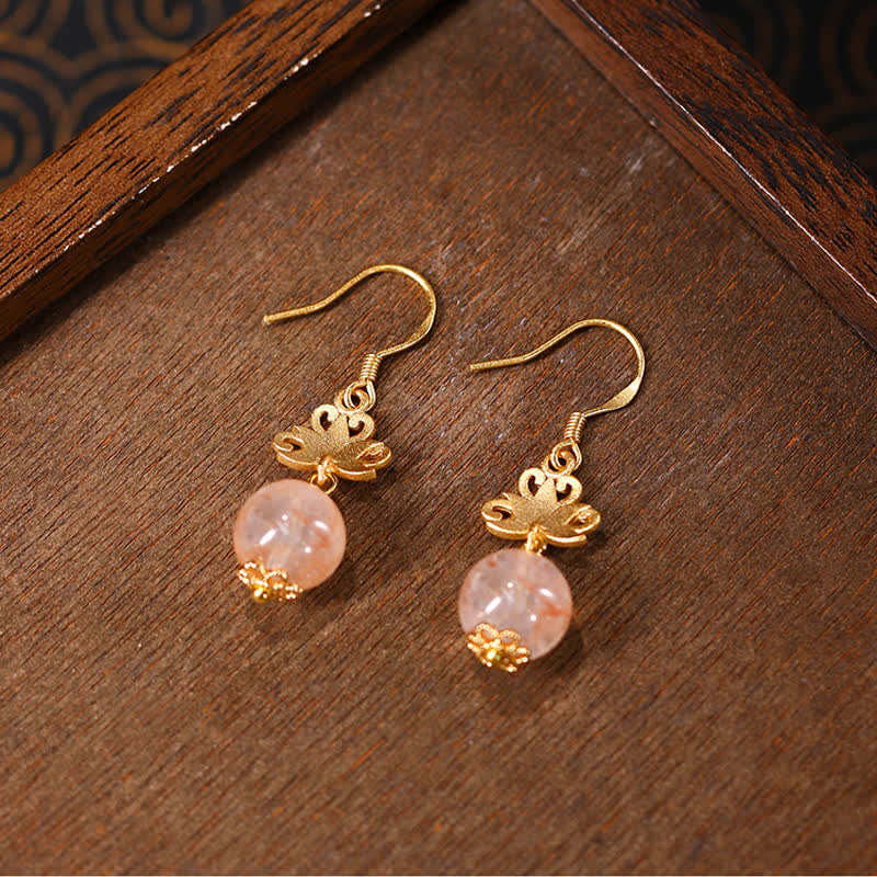 Nimara Ritual Citrine Lotus Enlightenment Enamel Drop Earrings