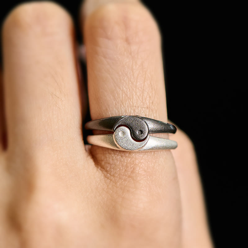 Nimara Ritual Retro Yin Yang Textured Copper Harmony Adjustable Ring