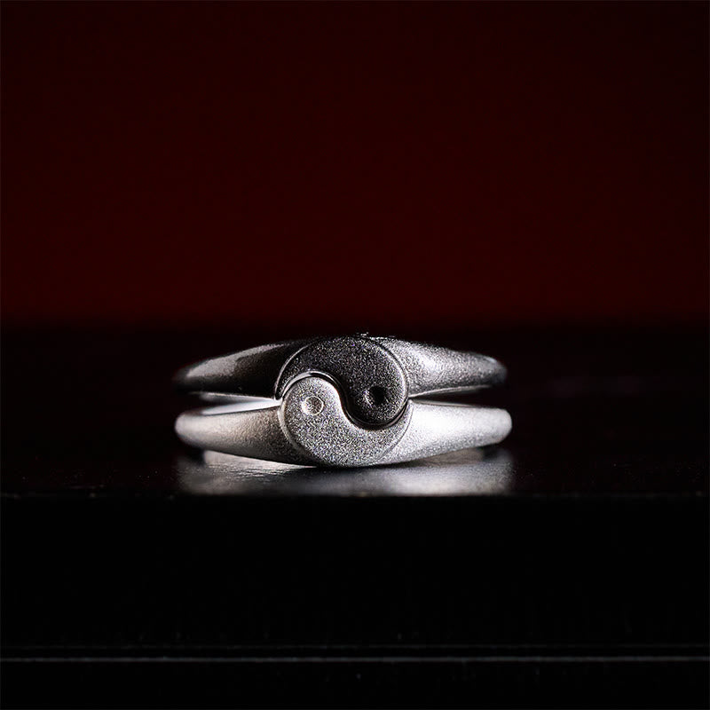 Nimara Ritual Retro Yin Yang Textured Copper Harmony Adjustable Ring
