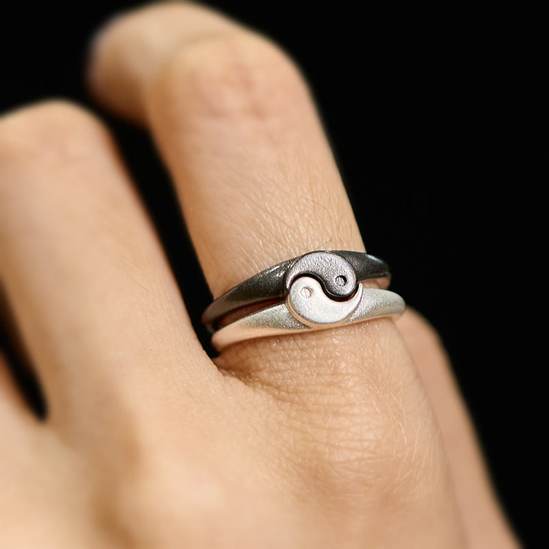 Nimara Ritual Retro Yin Yang Textured Copper Harmony Adjustable Ring