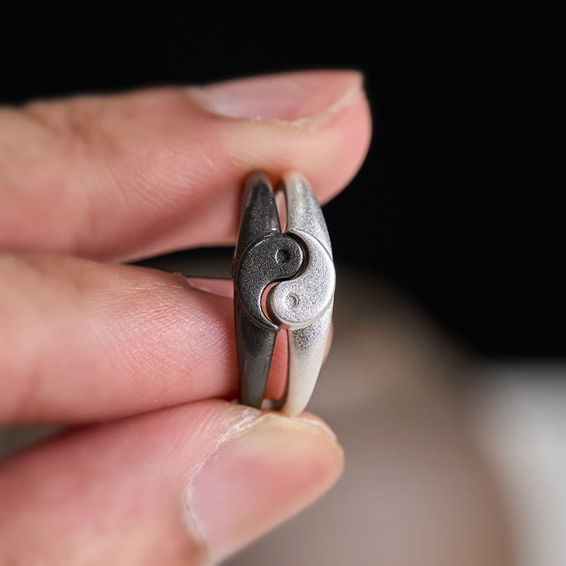 Nimara Ritual Retro Yin Yang Textured Copper Harmony Adjustable Ring