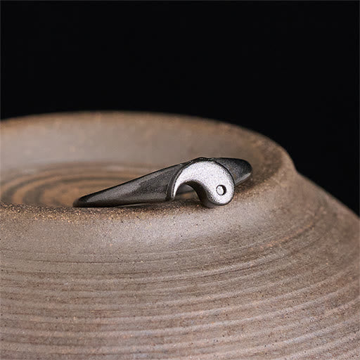 Nimara Ritual Retro Yin Yang Textured Copper Harmony Adjustable Ring