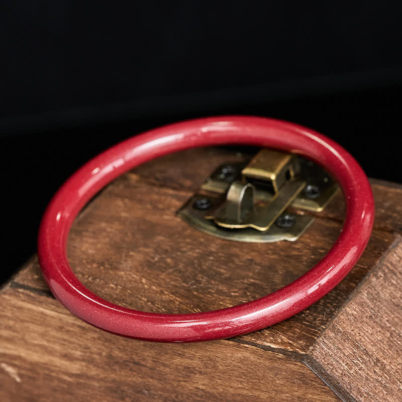 Nimara Ritual Cinnabar Plain Heart Sutra Calm Bracelet Bangle