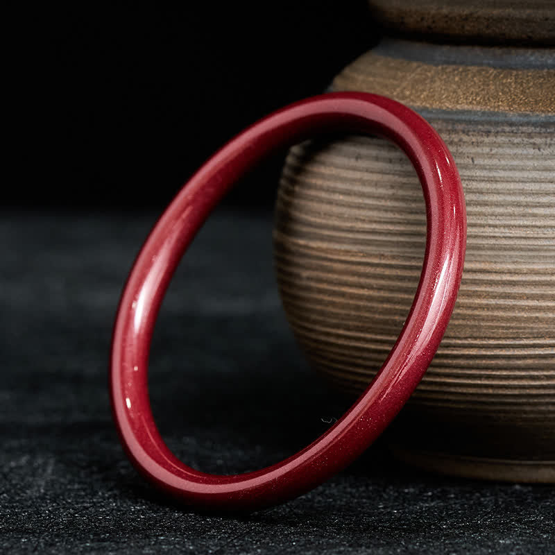 Nimara Ritual Cinnabar Plain Heart Sutra Calm Bracelet Bangle