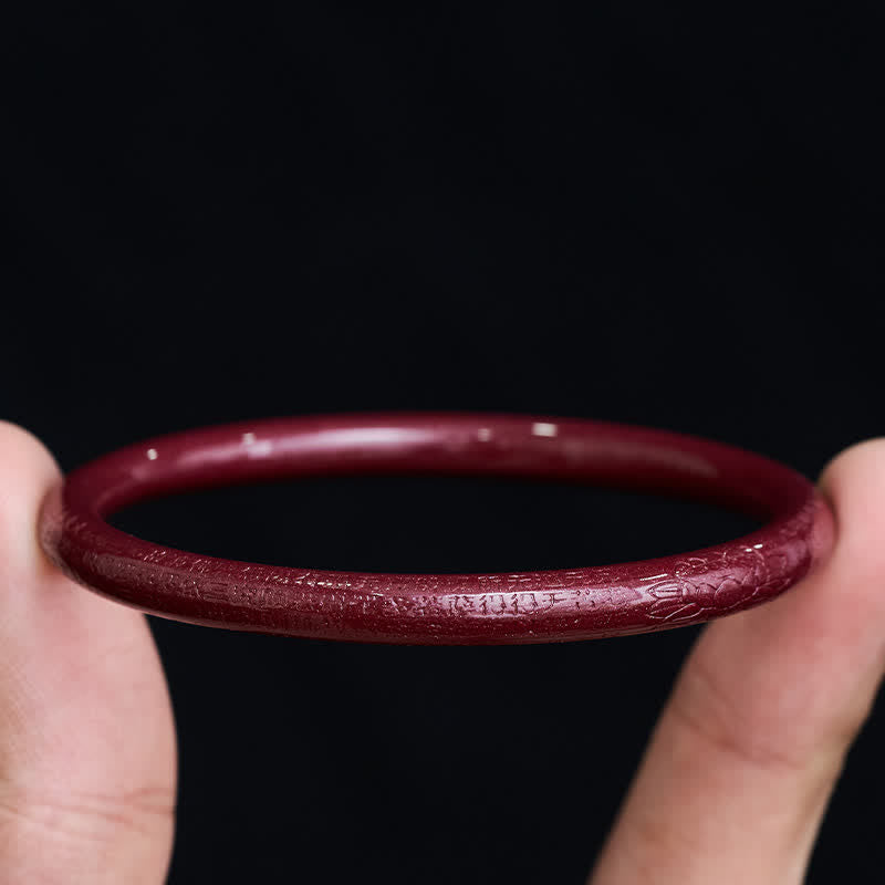 Nimara Ritual Cinnabar Plain Heart Sutra Calm Bracelet Bangle
