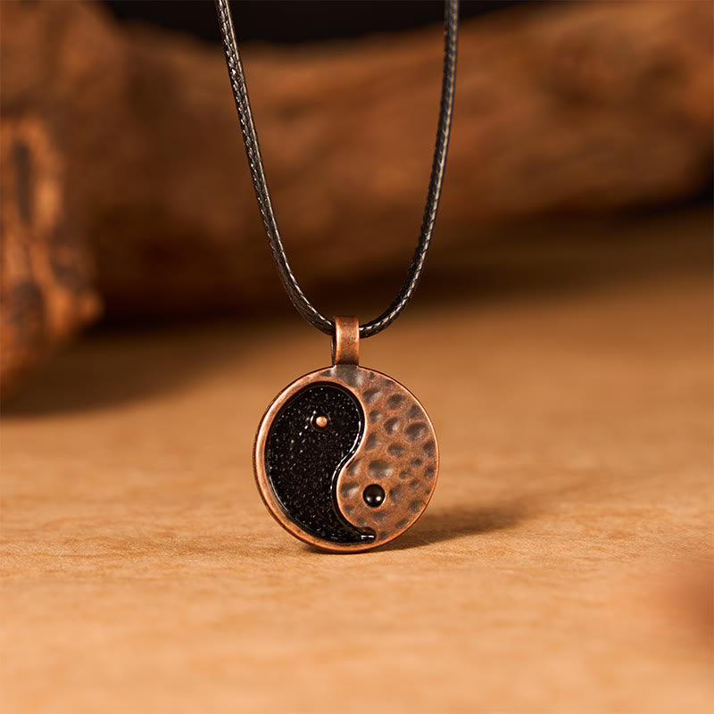 Nimara Ritual Vintage Yin Yang Alloy Leather Harmony Necklace Pendant