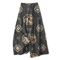 Nimara Ritual Cotton Linen Bohemian Medallion Pattern Women's Elastic Waist Wide Leg Pants With Pockets