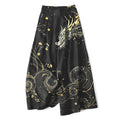 Nimara Ritual Cotton Linen Dragon Wave Pattern Women's Elastic Waist Wide Leg Pants With Pockets
