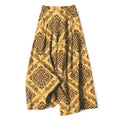 Nimara Ritual Cotton Linen Baroque Floral Pattern Women's Elastic Waist Wide Leg Pants With Pockets