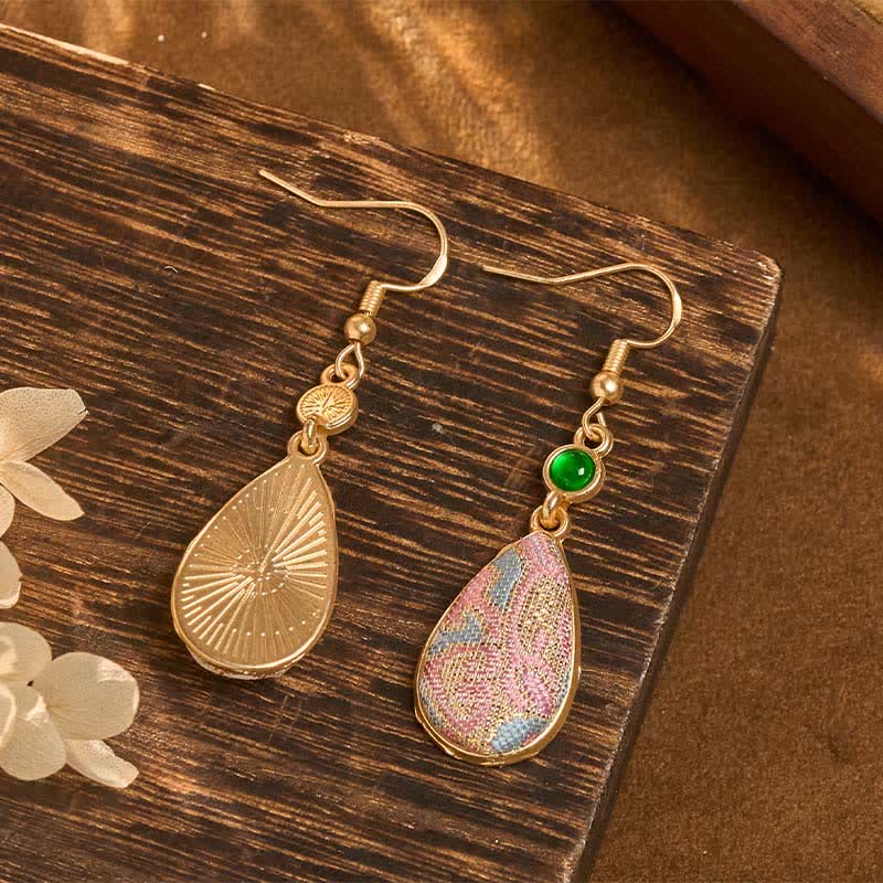 Nimara Ritual Handcrafted Silk Art Colorful Patterns Harmony Teardrop Earrings