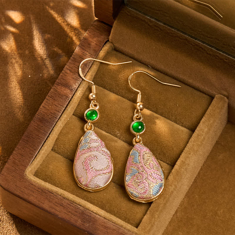 Nimara Ritual Handcrafted Silk Art Colorful Patterns Harmony Teardrop Earrings