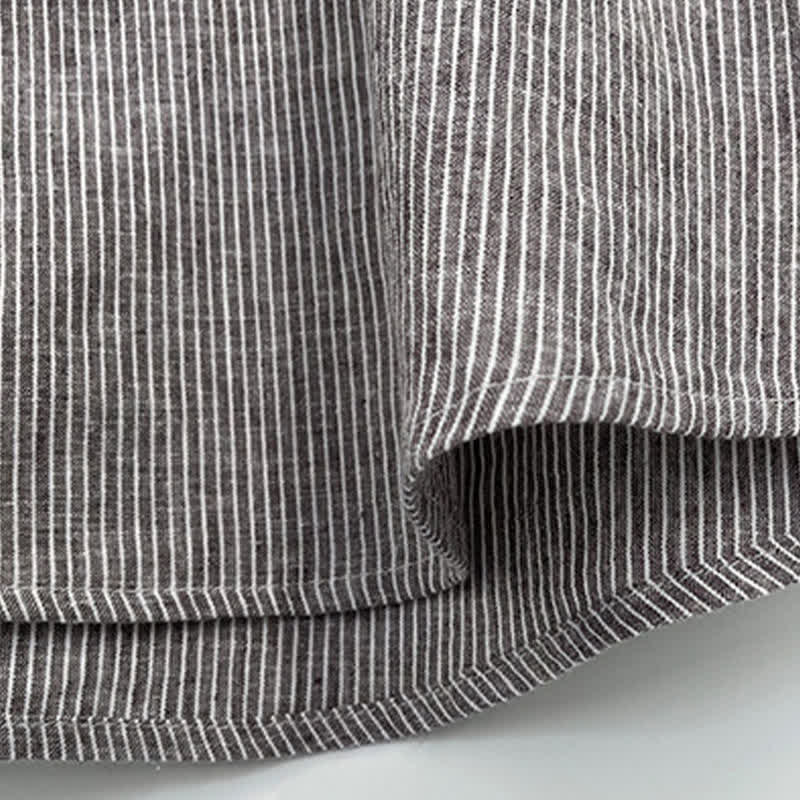 Nimara Ritual Summer Half Button Fine Striped Men's Short Sleeve Shirts