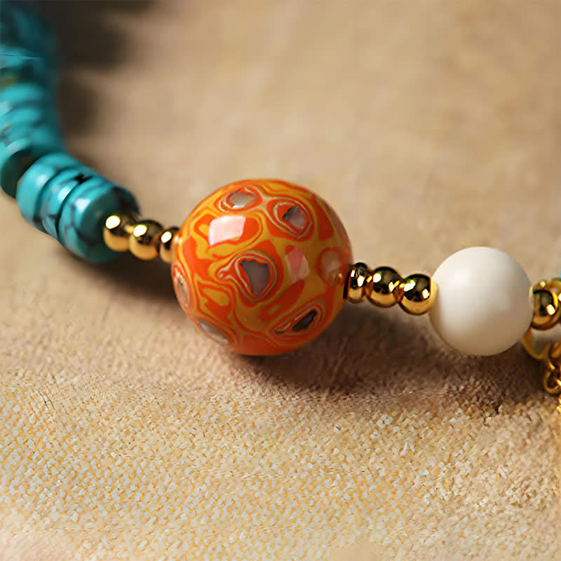 Nimara Ritual Turquoise Communication Handcrafted New Chinese Disc Bead Bracelet