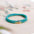 Nimara Ritual Turquoise Communication Double Wrap Faceted Bead Handmade Bracelet