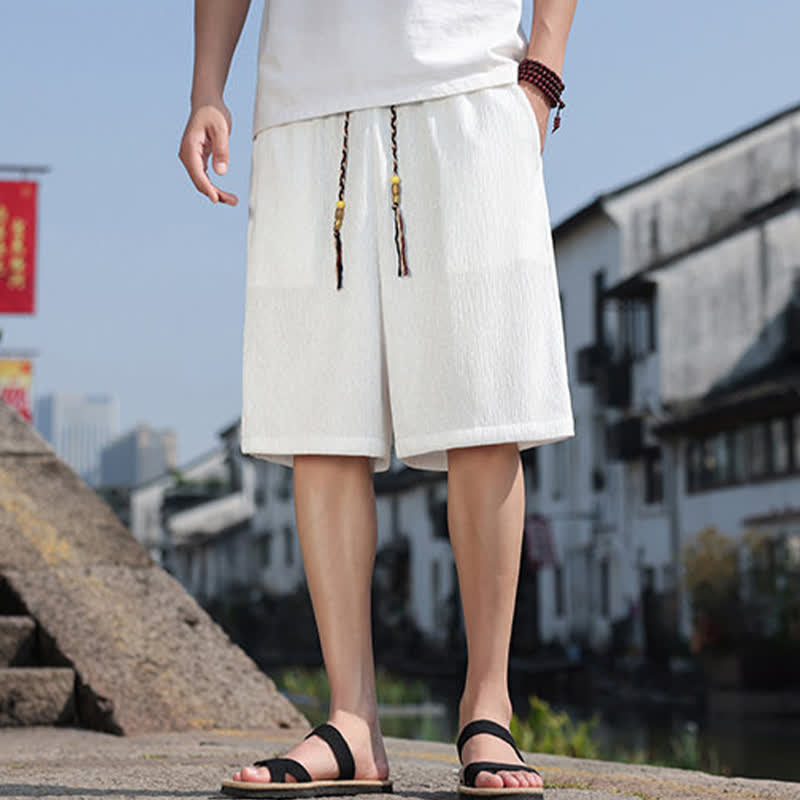 Nimara Ritual Summer Casual Drawstring Solid Bermuda Shorts Men's With Pockets